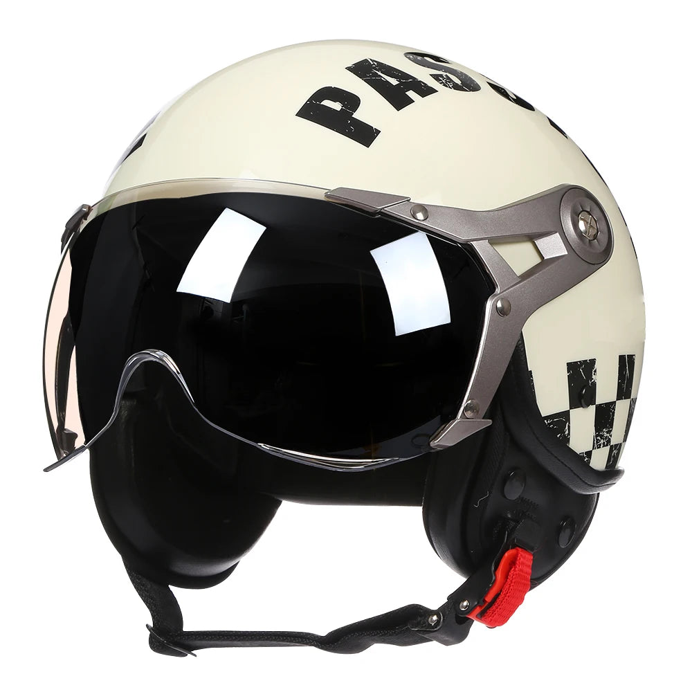 Casque moto jaune vintage - Helmetix BKL 1780