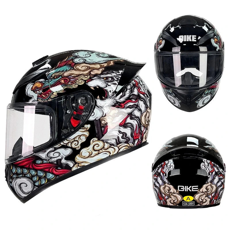 casque moto rouge intégrale - Helmetix PCX 456