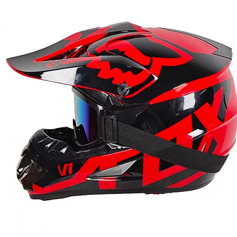 Casque moto cross rose - Helmetix SPX 88