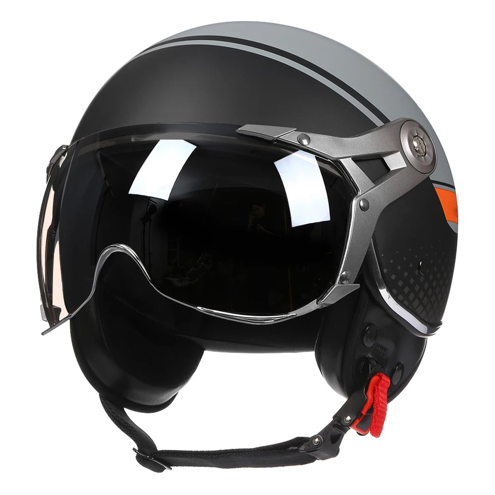 Casque moto jaune vintage - Helmetix BKL 1780