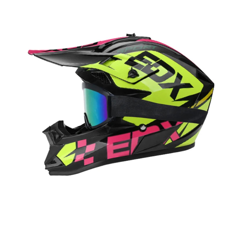 Casque moto cross bleu - Helmetix TTR 55