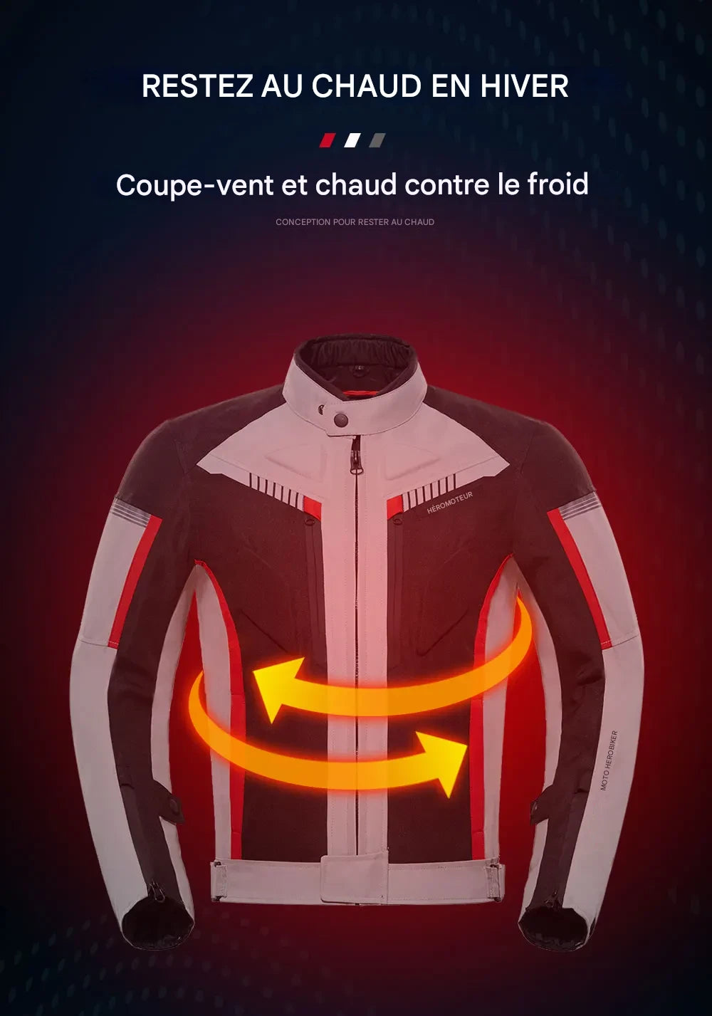 blouson hiver homme moto (protection) - helmetix HJK 168