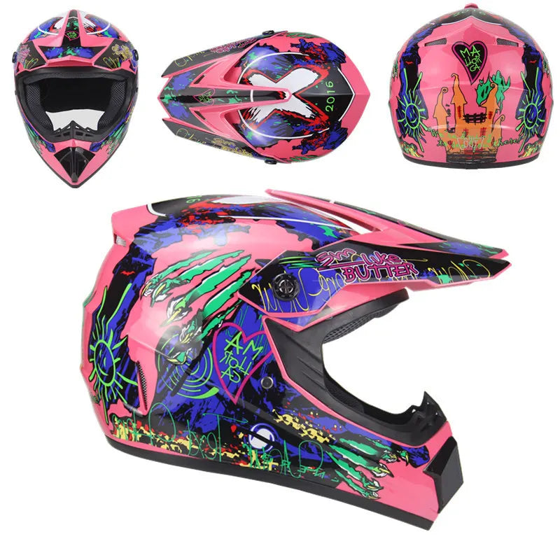 Casque de moto cross enfant / Adulte - Helmetix RED 123