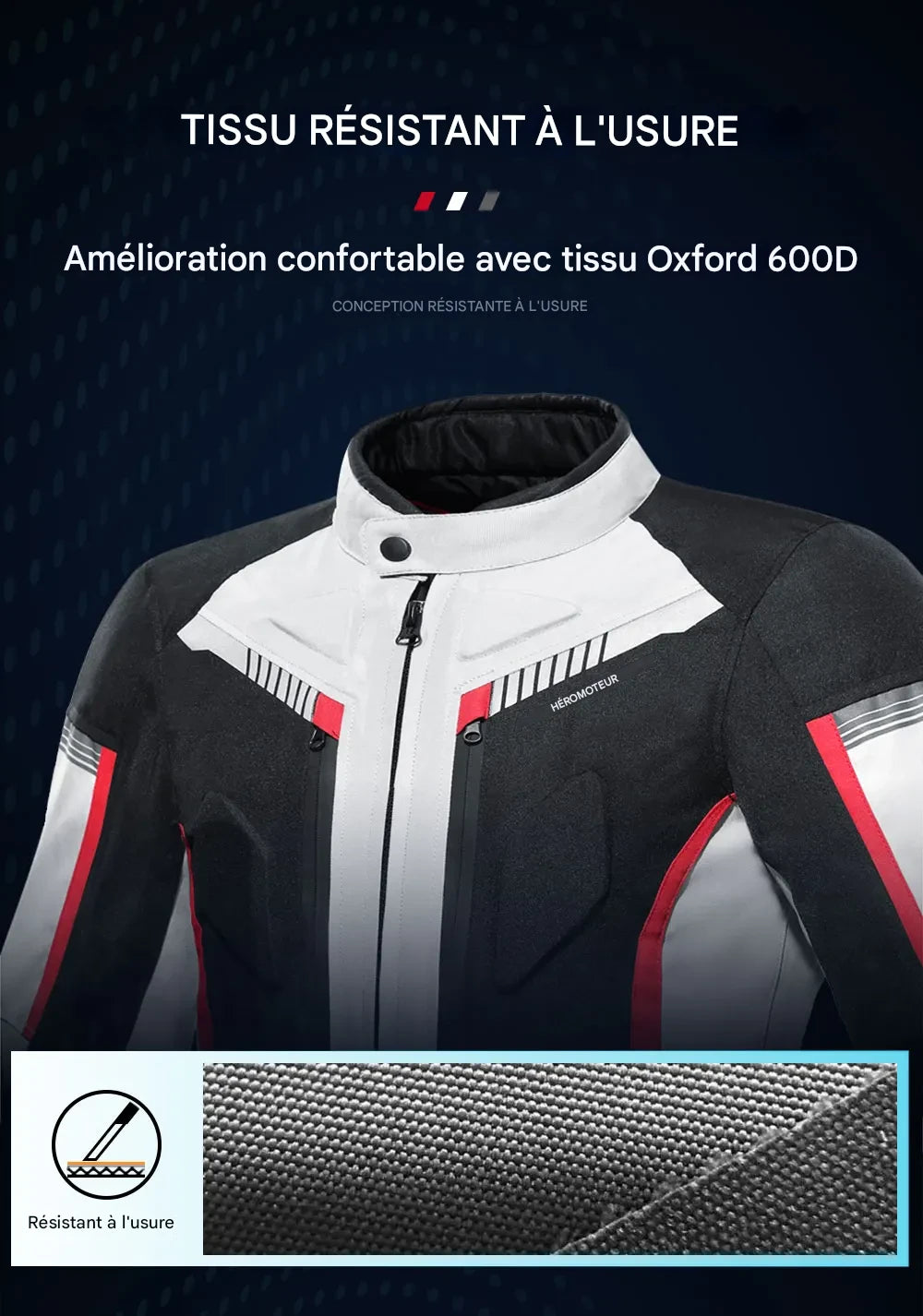 blouson hiver homme moto (protection) - helmetix HJK 168