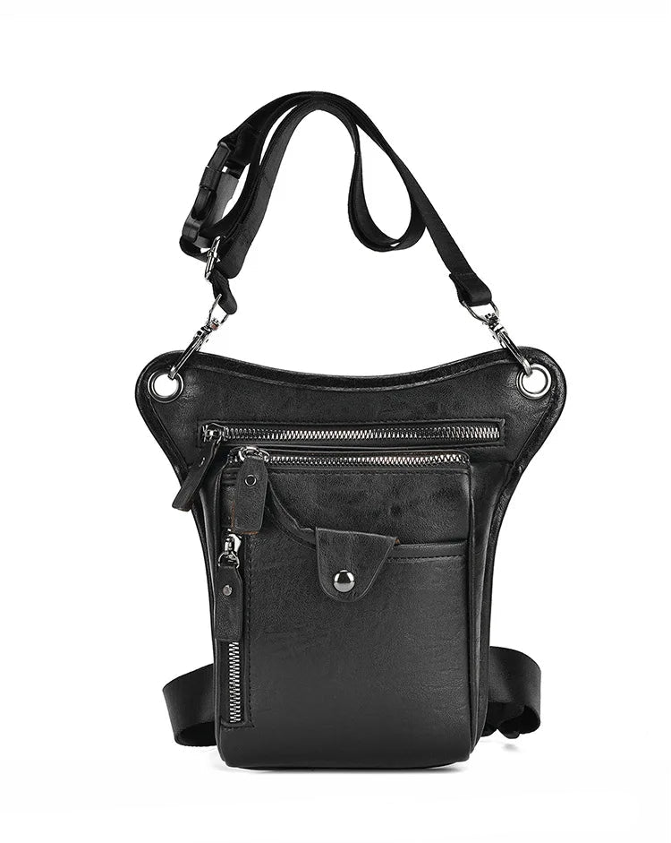 Sacoche de jambe moto cuir - Helmetix vyk 89