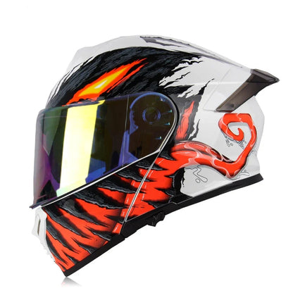 Casque moto noir et rouge - Helmetix MXT 963