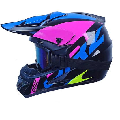 Casque moto cross rose - Helmetix SPX 88