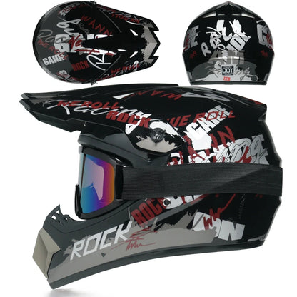 Casque moto cross enfant 10 ans / 8 ans - Helmetix RDX 69