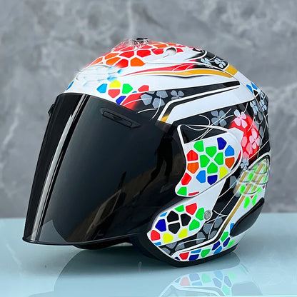 Casque moto jet avec ecran solaire - Helmetix TK 85