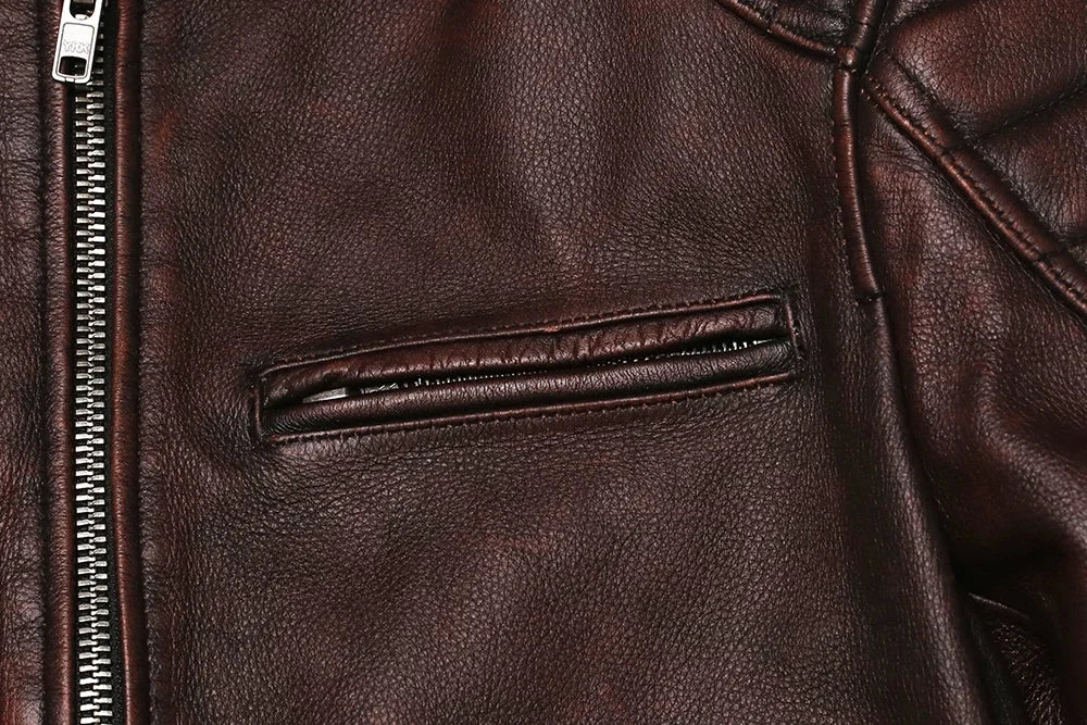 veste moto en cuir homme - helmetix CP 100