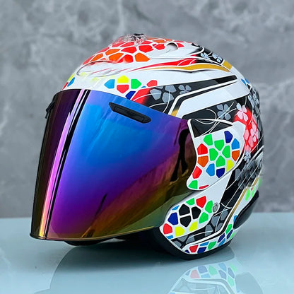 Casque moto jet avec ecran solaire - Helmetix TK 85