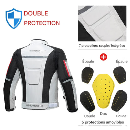 blouson hiver homme moto (protection) - helmetix HJK 168