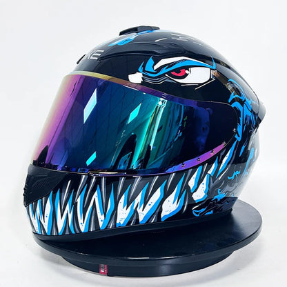 Casque moto avec dent - Helmetix MXT 850