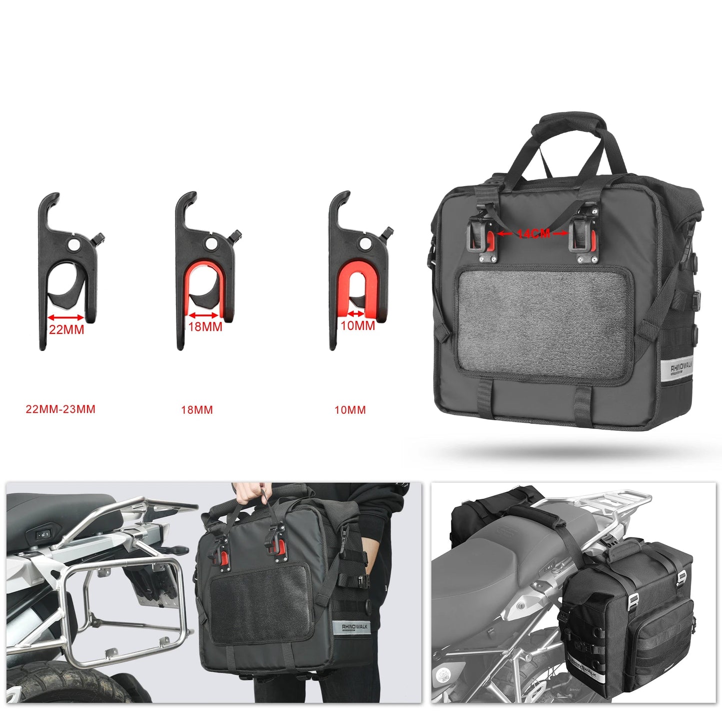 Sacoche moto cavalière (latérale) - Helmetix DBX 871