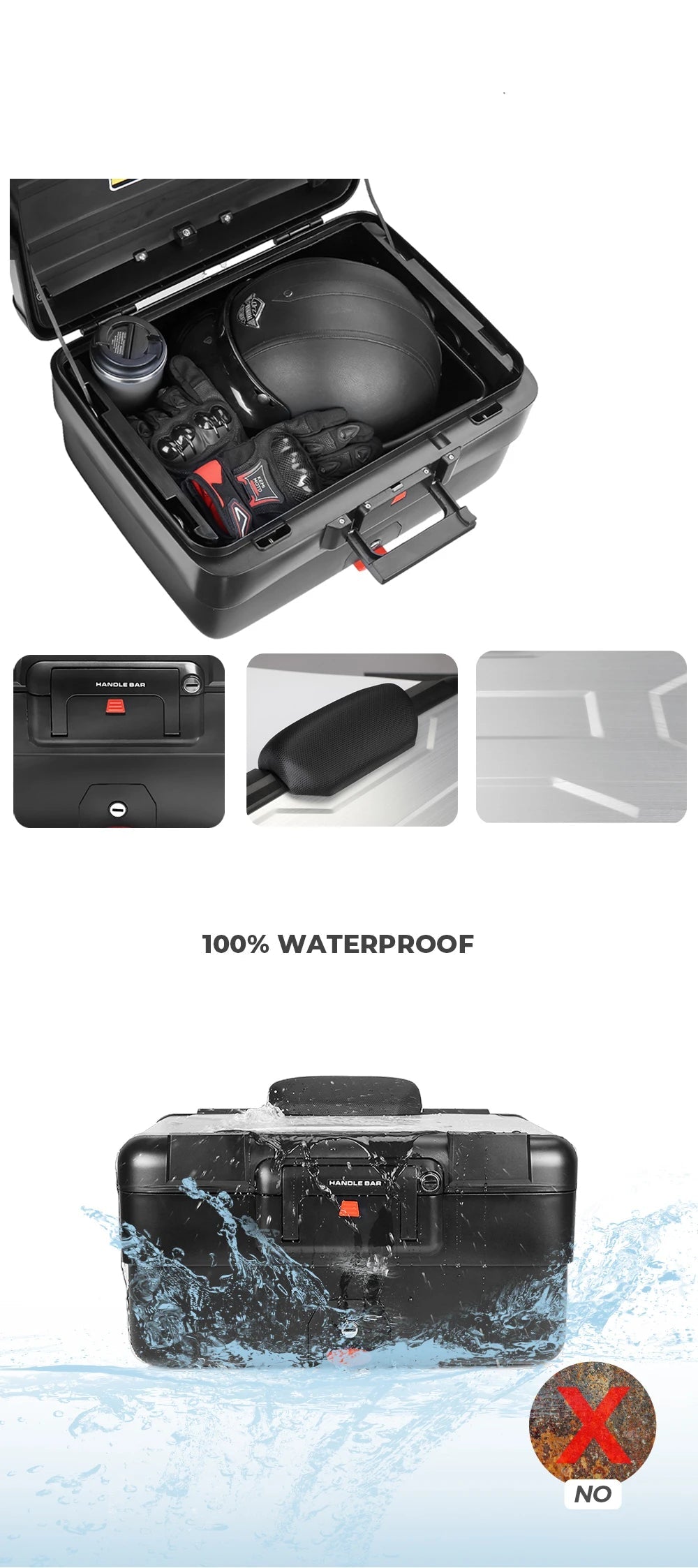 top case aluminium - Helmetix GH550