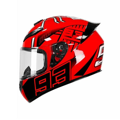 casque moto rouge intégrale - Helmetix PCX 456