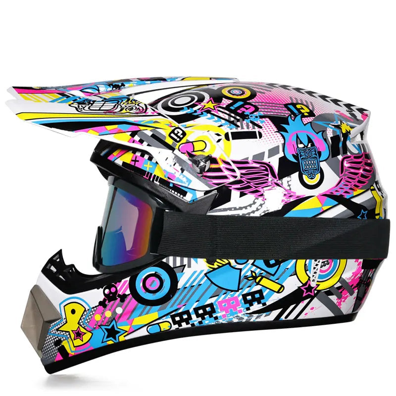 Casque moto cross enfant 10 ans / 8 ans - Helmetix RDX 69