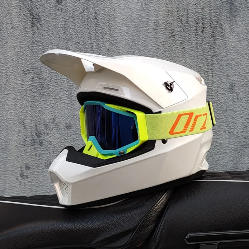 Casque moto cross blanc - Helmetix MP 92