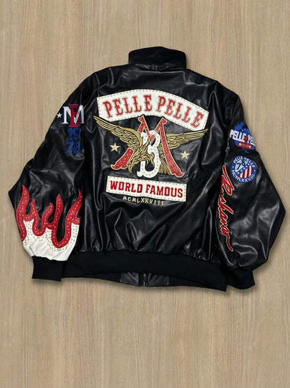 blouson moto homme vintage - helmetix vin 890