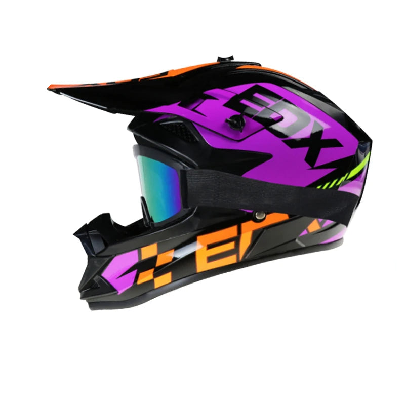 Casque moto cross bleu - Helmetix TTR 55