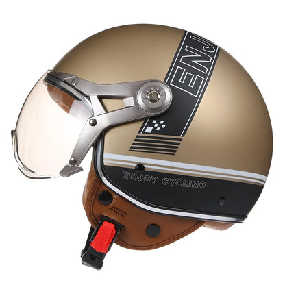 Casque moto jaune vintage - Helmetix BKL 1780