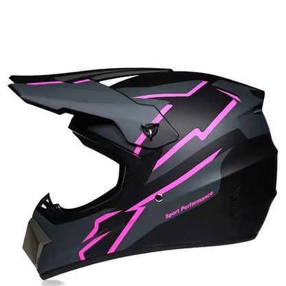 Casque moto enfant rouge - Helmetix RDS 93