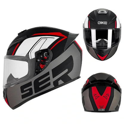 casque moto rouge intégrale - Helmetix PCX 456