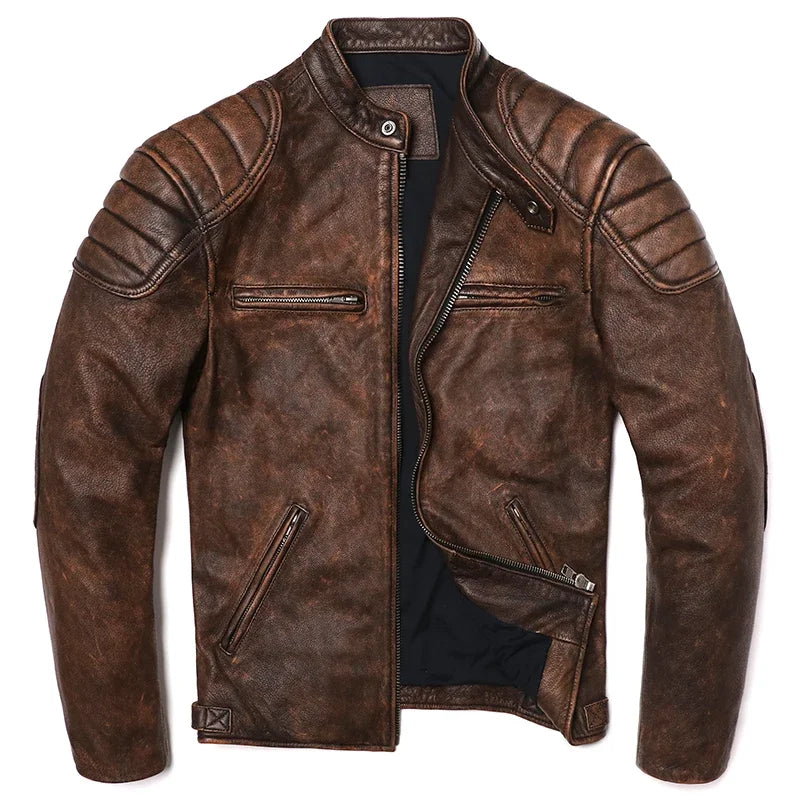 veste moto en cuir homme - helmetix CP 100