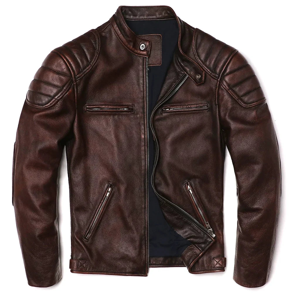 veste moto en cuir homme - helmetix CP 100